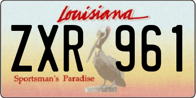 LA license plate ZXR961