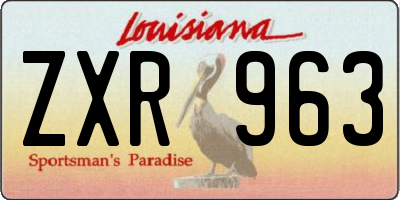 LA license plate ZXR963