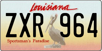 LA license plate ZXR964