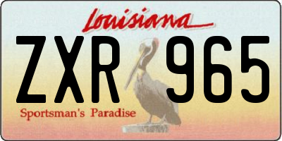 LA license plate ZXR965