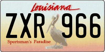 LA license plate ZXR966