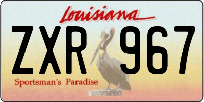 LA license plate ZXR967