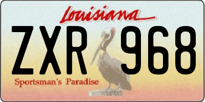 LA license plate ZXR968