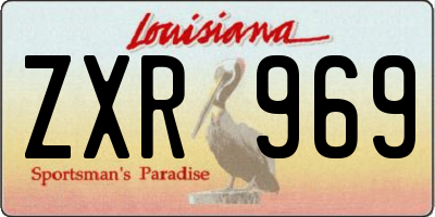 LA license plate ZXR969