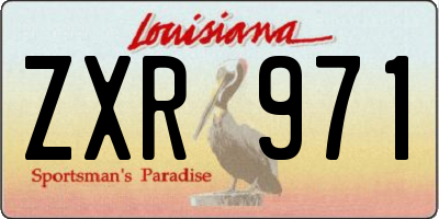 LA license plate ZXR971