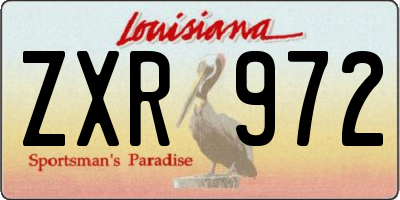 LA license plate ZXR972