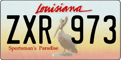 LA license plate ZXR973