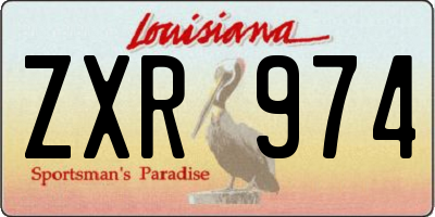 LA license plate ZXR974