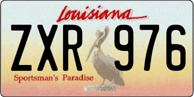 LA license plate ZXR976