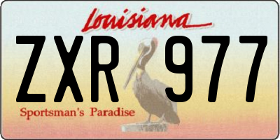 LA license plate ZXR977