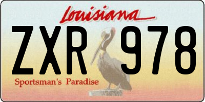 LA license plate ZXR978