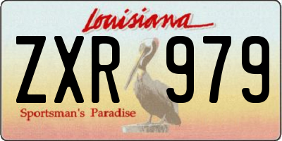 LA license plate ZXR979