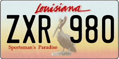 LA license plate ZXR980