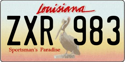 LA license plate ZXR983
