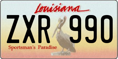 LA license plate ZXR990