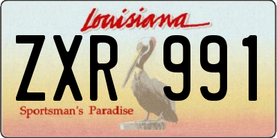 LA license plate ZXR991