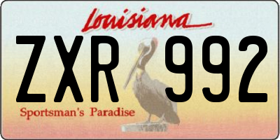 LA license plate ZXR992