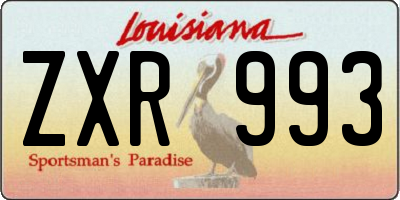 LA license plate ZXR993