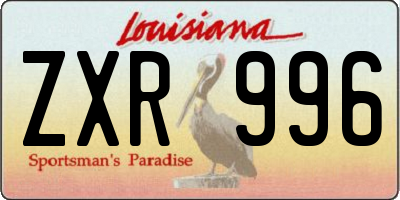 LA license plate ZXR996