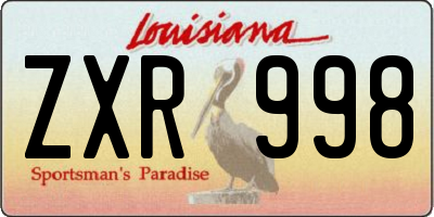 LA license plate ZXR998