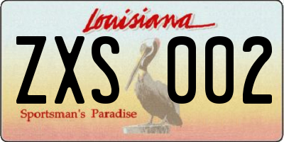 LA license plate ZXS002