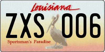 LA license plate ZXS006