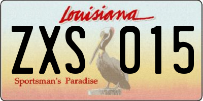 LA license plate ZXS015