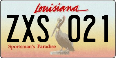 LA license plate ZXS021