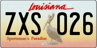 LA license plate ZXS026