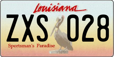 LA license plate ZXS028
