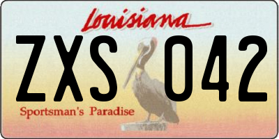 LA license plate ZXS042