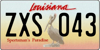 LA license plate ZXS043