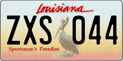 LA license plate ZXS044