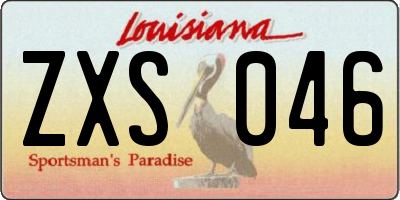 LA license plate ZXS046