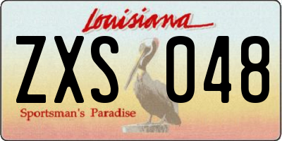 LA license plate ZXS048