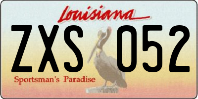 LA license plate ZXS052