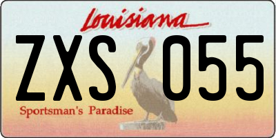 LA license plate ZXS055