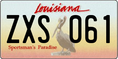 LA license plate ZXS061