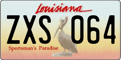 LA license plate ZXS064