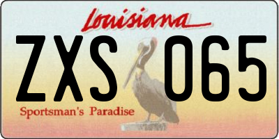 LA license plate ZXS065