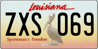 LA license plate ZXS069