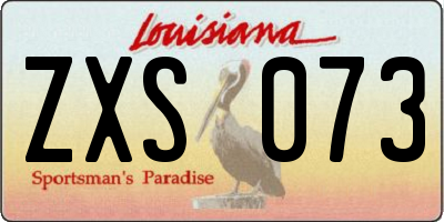 LA license plate ZXS073