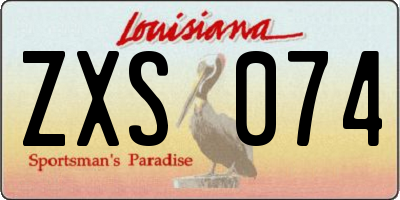 LA license plate ZXS074