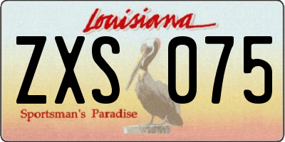 LA license plate ZXS075