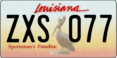 LA license plate ZXS077