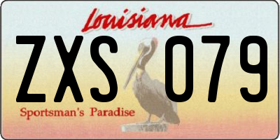LA license plate ZXS079
