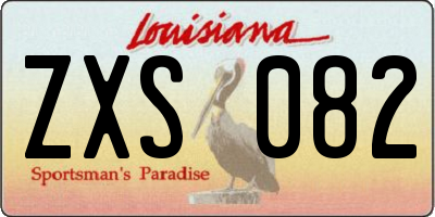 LA license plate ZXS082