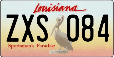 LA license plate ZXS084