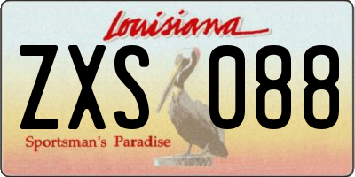 LA license plate ZXS088