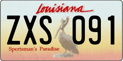 LA license plate ZXS091